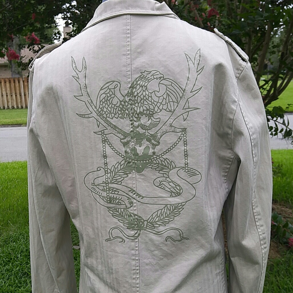 Tan tech or casual jacket.